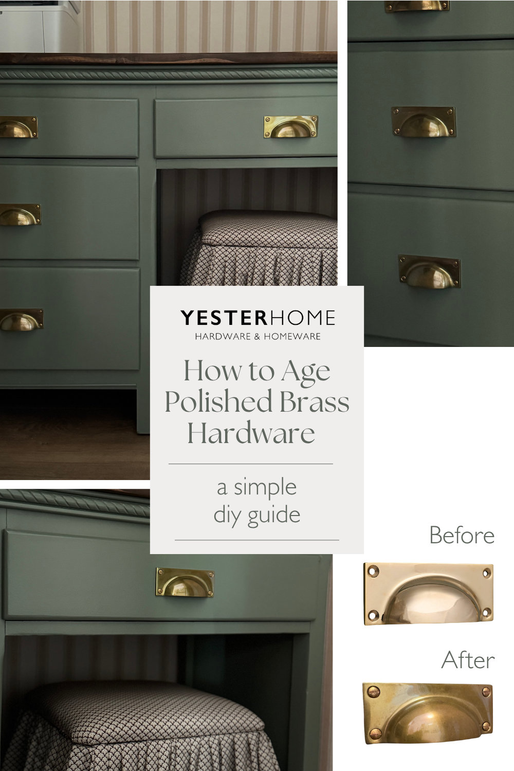 how to age polished brass hardware