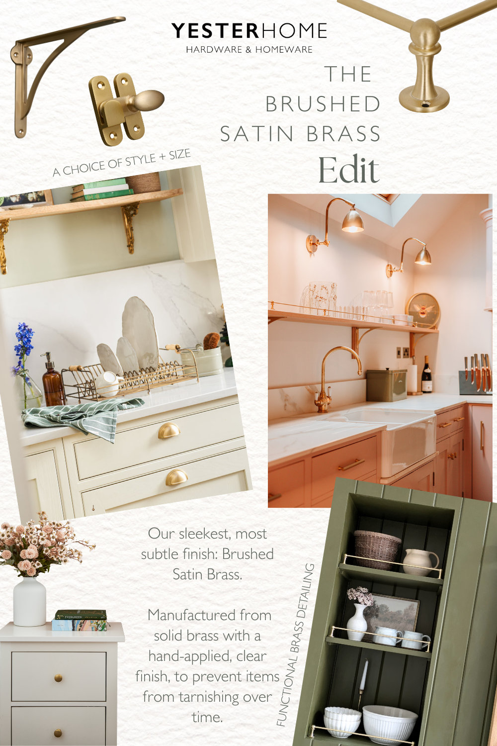 brushed satin brass